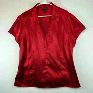 Lane Bryant Blouse Red Women’s Size 22/24 Satin Beautiful Christmas